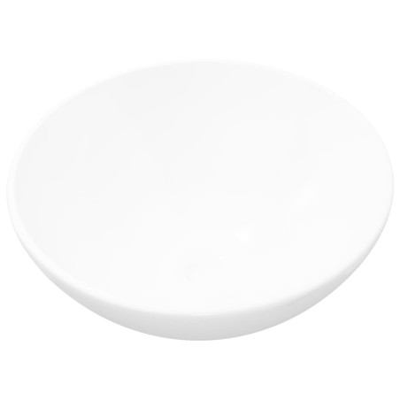 vidaXL Lavabo de cuarto de baño redondo cerámica blanco