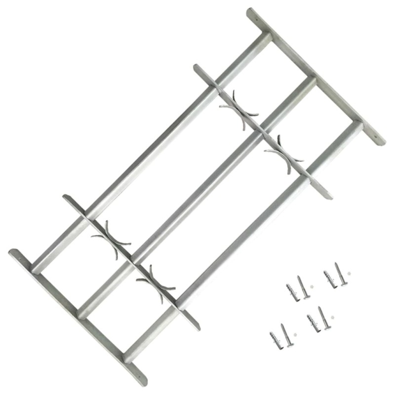 vidaXL Reja de seguridad ajustable ventana con 3 barras 500-650 mm