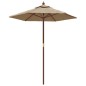 vidaXL Sombrilla de jardín con poste de madera gris taupe 196x231 cm vidaXL Sombrilla de jardín con poste de madera gris taupe 196x231 cm