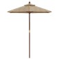 vidaXL Sombrilla de jardín con poste de madera gris taupe 196x231 cm vidaXL Sombrilla de jardín con poste de madera gris taupe 196x231 cm