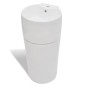 vidaXL Lavabo de pie redondo de cerámica hueco de grifo/desagüe blanco vidaXL Lavabo de pie redondo de cerámica hueco de grifo/desagüe blanco