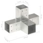 vidaXL Conectores de postes en X 4 uds metal galvanizado 71x71 mm vidaXL Conectores de postes en X 4 uds metal galvanizado 71x71 mm
