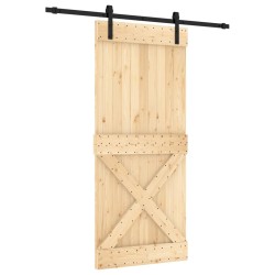 vidaXL Puerta corredera con herrajes madera maciza de pino 90x210 cm