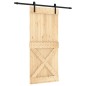 vidaXL Puerta corredera con herrajes madera maciza de pino 90x210 cm vidaXL Puerta corredera con herrajes madera maciza de pino 90x210 cm