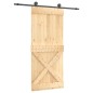 vidaXL Puerta corredera con herrajes madera maciza de pino 90x210 cm vidaXL Puerta corredera con herrajes madera maciza de pino 90x210 cm