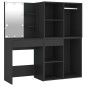 vidaXL Tocador con LED y armarios madera contrachapada negro vidaXL Tocador con LED y armarios madera contrachapada negro
