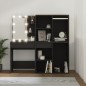 vidaXL Tocador con LED y armarios madera contrachapada negro vidaXL Tocador con LED y armarios madera contrachapada negro