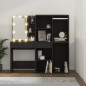 vidaXL Tocador con LED y armarios madera contrachapada negro vidaXL Tocador con LED y armarios madera contrachapada negro