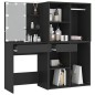 vidaXL Tocador con LED y armarios madera contrachapada negro vidaXL Tocador con LED y armarios madera contrachapada negro