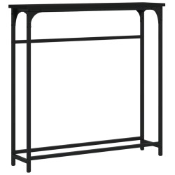vidaXL Mesa consola madera de ingeniería negra 75x19,5x75 cm