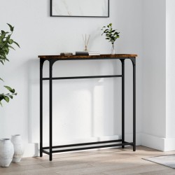 vidaXL Mesa consola madera de ingeniería roble ahumado 75x19,5x75 cm