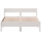 vidaXL Estructura de cama con cabecero madera pino blanco 160x200 cm