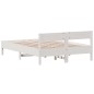 vidaXL Estructura de cama con cabecero madera pino blanco 160x200 cm