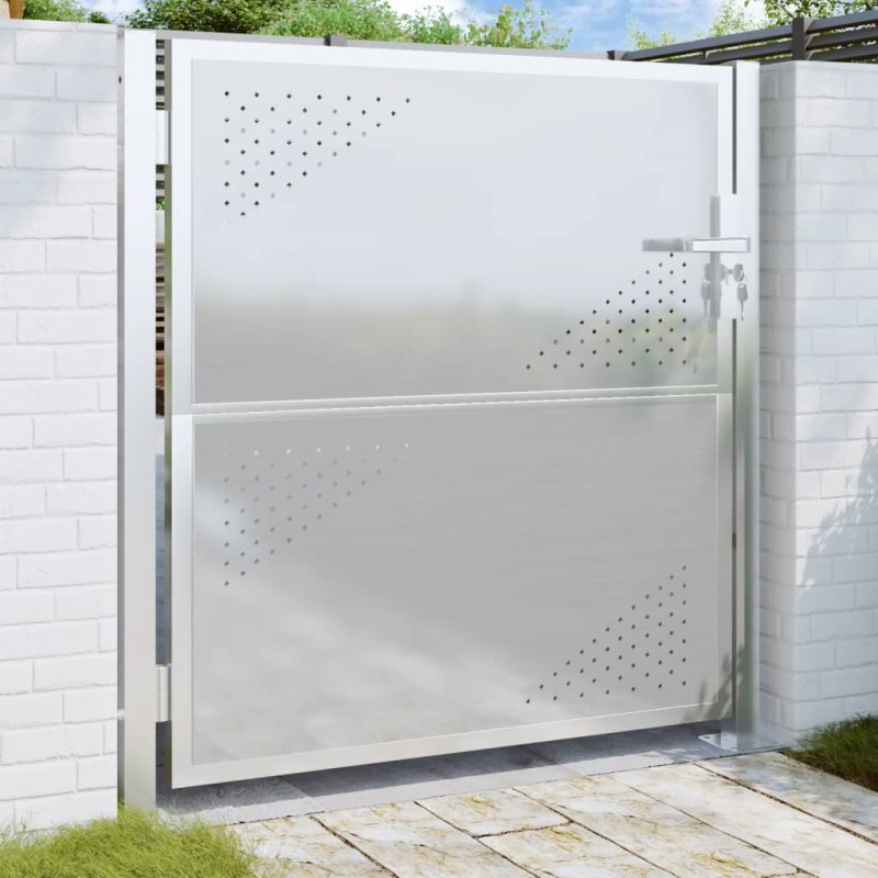 vidaXL Puerta de jardín de acero inoxidable 100x100 cm vidaXL Puerta de jardín de acero inoxidable 100x100 cm
