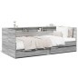 vidaXL Tumbona con cajones madera ingeniería gris Sonoma 100x200 cm vidaXL Tumbona con cajones madera ingeniería gris Sonoma 100x200 cm