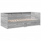 vidaXL Tumbona con cajones madera ingeniería gris Sonoma 100x200 cm vidaXL Tumbona con cajones madera ingeniería gris Sonoma 100x200 cm