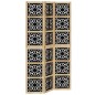 vidaXL Biombo separador 3 paneles madera maciza Paulownia marrón negro vidaXL Biombo separador 3 paneles madera maciza Paulownia marrón negro