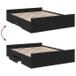 vidaXL Estructura cama con cajones madera ingeniería negra 150x200 cm vidaXL Estructura cama con cajones madera ingeniería negra 150x200 cm