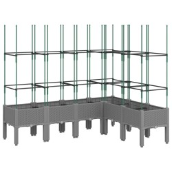 vidaXL Jardinera con enrejado PP gris claro 160x120x142,5 cm