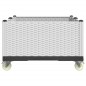 vidaXL Jardinera con ruedas PP blanco 100x80x54 cm