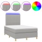 vidaXL Cama box spring con colchón y LED tela gris claro 120x190 cm vidaXL Cama box spring con colchón y LED tela gris claro 120x190 cm