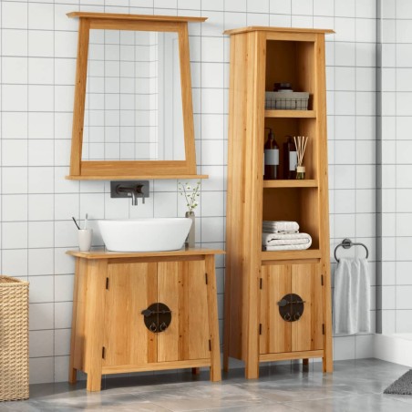 vidaXL Conjunto de muebles de baño 3 piezas madera maciza de pino