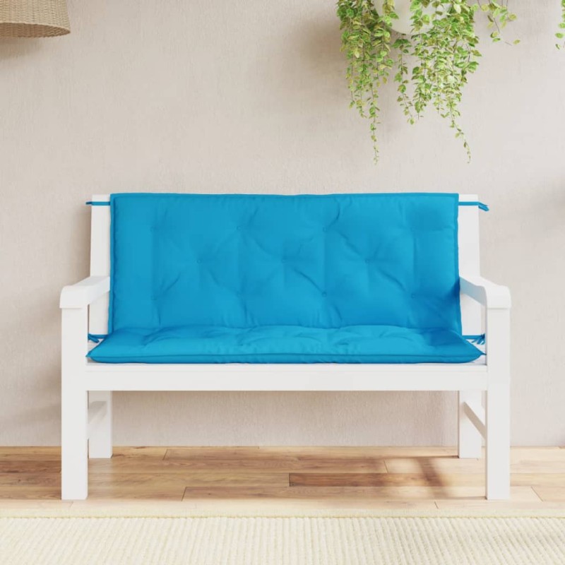 vidaXL Cojines de banco de jardín 2 uds azul claro 120x50x7 cm vidaXL Cojines de banco de jardín 2 uds azul claro 120x50x7 cm