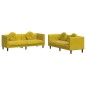 vidaXL Juego de sofás con cojines 2 piezas terciopelo amarillo vidaXL Juego de sofás con cojines 2 piezas terciopelo amarillo