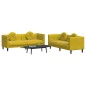 vidaXL Juego de sofás con cojines 2 piezas terciopelo amarillo vidaXL Juego de sofás con cojines 2 piezas terciopelo amarillo