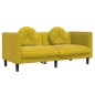 vidaXL Juego de sofás con cojines 2 piezas terciopelo amarillo vidaXL Juego de sofás con cojines 2 piezas terciopelo amarillo