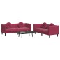 vidaXL Juego de sofás con cojines 2 piezas terciopelo rojo tinto vidaXL Juego de sofás con cojines 2 piezas terciopelo rojo tinto