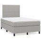 vidaXL Cama box spring con colchón tela gris claro 120x190 cm vidaXL Cama box spring con colchón tela gris claro 120x190 cm