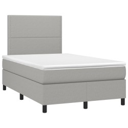 vidaXL Cama box spring con colchón tela gris claro 120x190 cm