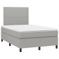 vidaXL Cama box spring con colchón tela gris claro 120x190 cm vidaXL Cama box spring con colchón tela gris claro 120x190 cm