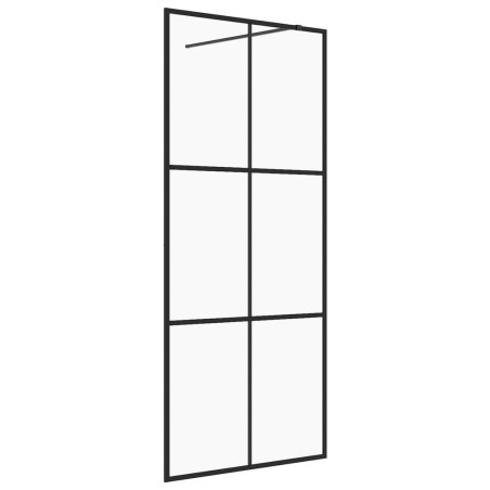 vidaXL Mampara ducha accesible vidrio ESG transparente negro 90x195 cm