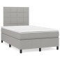 vidaXL Cama box spring con colchón tela gris claro 120x190 cm