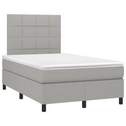 vidaXL Cama box spring con colchón tela gris claro 120x190 cm