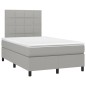 vidaXL Cama box spring con colchón tela gris claro 120x190 cm