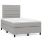 vidaXL Cama box spring con colchón tela gris claro 120x190 cm vidaXL Cama box spring con colchón tela gris claro 120x190 cm