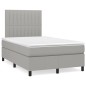 vidaXL Cama box spring con colchón tela gris claro 120x190 cm