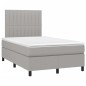 vidaXL Cama box spring con colchón tela gris claro 120x190 cm
