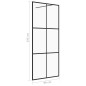 vidaXL Mampara ducha accesible vidrio ESG transparente negro 90x195 cm vidaXL Mampara ducha accesible vidrio ESG transparente negro 90x195 cm