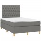 vidaXL Cama box spring con colchón tela gris oscuro 120x190 cm vidaXL Cama box spring con colchón tela gris oscuro 120x190 cm