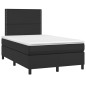 vidaXL Cama box spring con colchón cuero sintético negro 120x190 cm