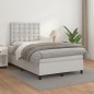 vidaXL Cama box spring con colchón cuero sintético blanco 120x190 cm vidaXL Cama box spring con colchón cuero sintético blanco 120x190 cm