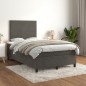 vidaXL Cama box spring con colchón terciopelo gris oscuro 120x190 cm vidaXL Cama box spring con colchón terciopelo gris oscuro 120x190 cm