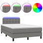 vidaXL Cama box spring con colchón y LED tela marrón oscuro 120x190 cm vidaXL Cama box spring con colchón y LED tela marrón oscuro 120x190 cm