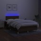 vidaXL Cama box spring con colchón y LED tela marrón oscuro 120x190 cm vidaXL Cama box spring con colchón y LED tela marrón oscuro 120x190 cm