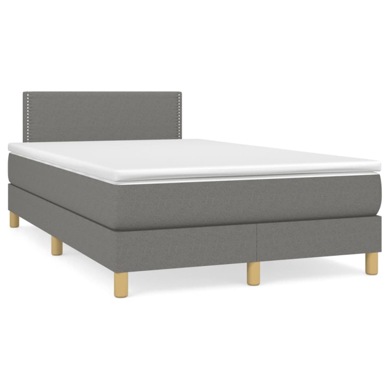 vidaXL Cama box spring con colchón y LED tela marrón oscuro 120x190 cm vidaXL Cama box spring con colchón y LED tela marrón oscuro 120x190 cm