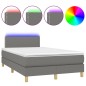 vidaXL Cama box spring con colchón y LED tela marrón oscuro 120x190 cm vidaXL Cama box spring con colchón y LED tela marrón oscuro 120x190 cm